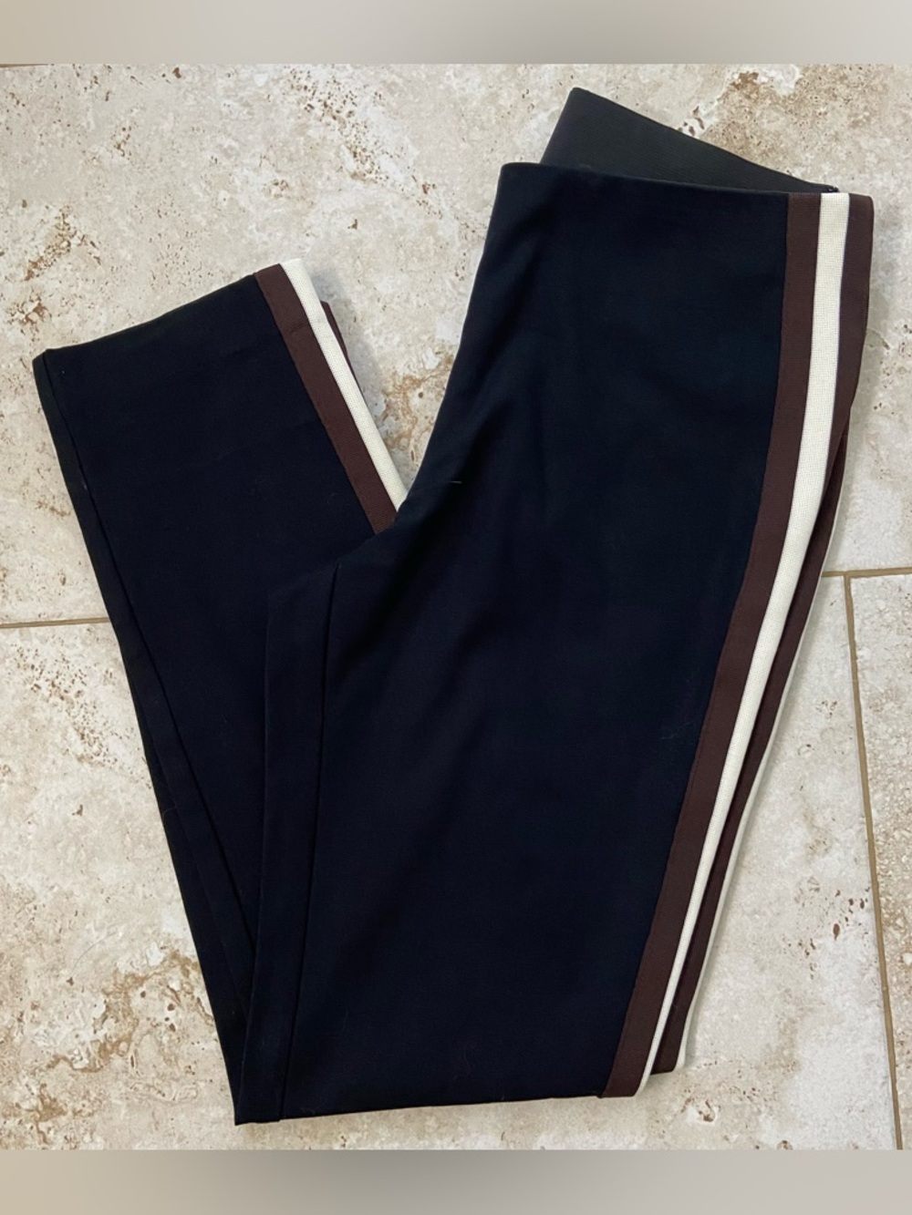 Black Striped Slim Fit Pants NWOT Size 2